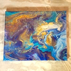 New! "Serenity" Original acrylic fluid art